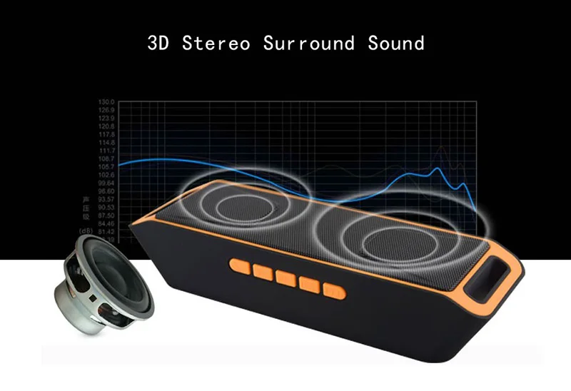 В наличии! Портативные Беспроводные MP3-плеер с двумя динамиками Bluetooth USB TF-карта