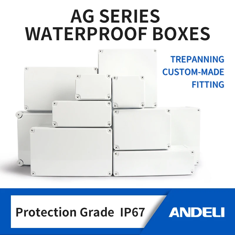 ANDELI ABS пластик IP67 водонепроницаемый распределительная коробка DIY наружная электрическая Соединительная коробка