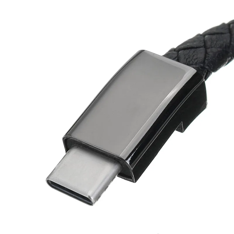 Зарядный кабель Type C с кожаным ремешком USB для зарядки и передачи данных шнур IPhone