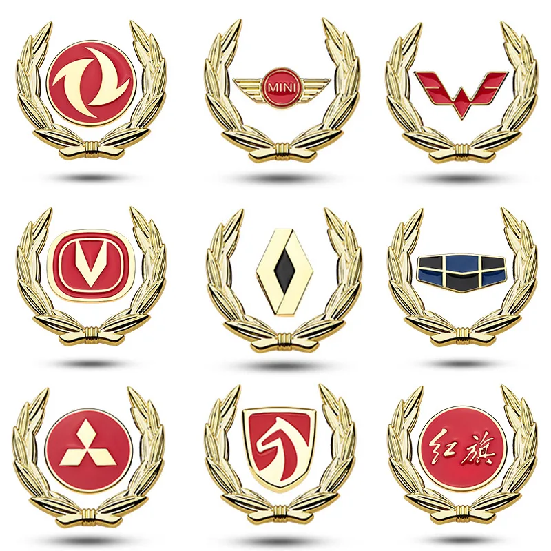 

Car Styling wheat ear standard metal car sticker body rear side standard decoration accessories For Volkswagen Hyundai Haval Kia