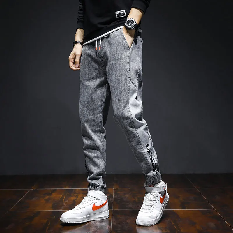 

ICCLEK Jeans Men's Loose Casual Pants 2021 Autumn New Harlan Trousers Punk Pants Men Skinny Jeans Blue Jeans Men Jeans Pants