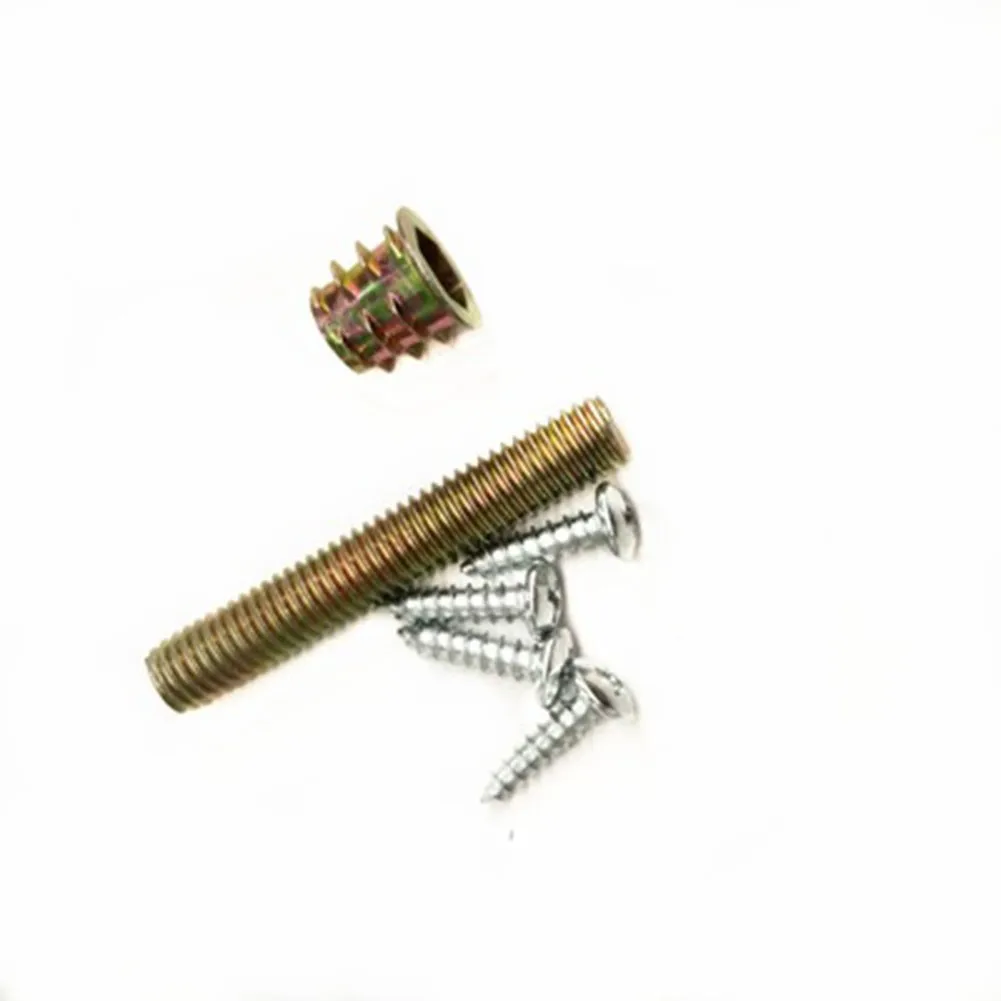 

4Pcs M8 Metal Connector Fixing Mounting Plates And Metal Dowel Screws Square Iron Table Plane Gasket Foot Cover Sofa Wooden Leg