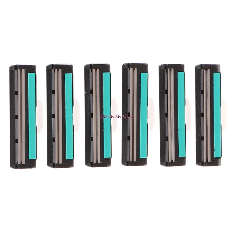 

6 Stks/partij Fashion Design Praktisch Scheerapparaat Scheermesjes Cassette Scheren Blade Voor Mannen 2 Layer Blades