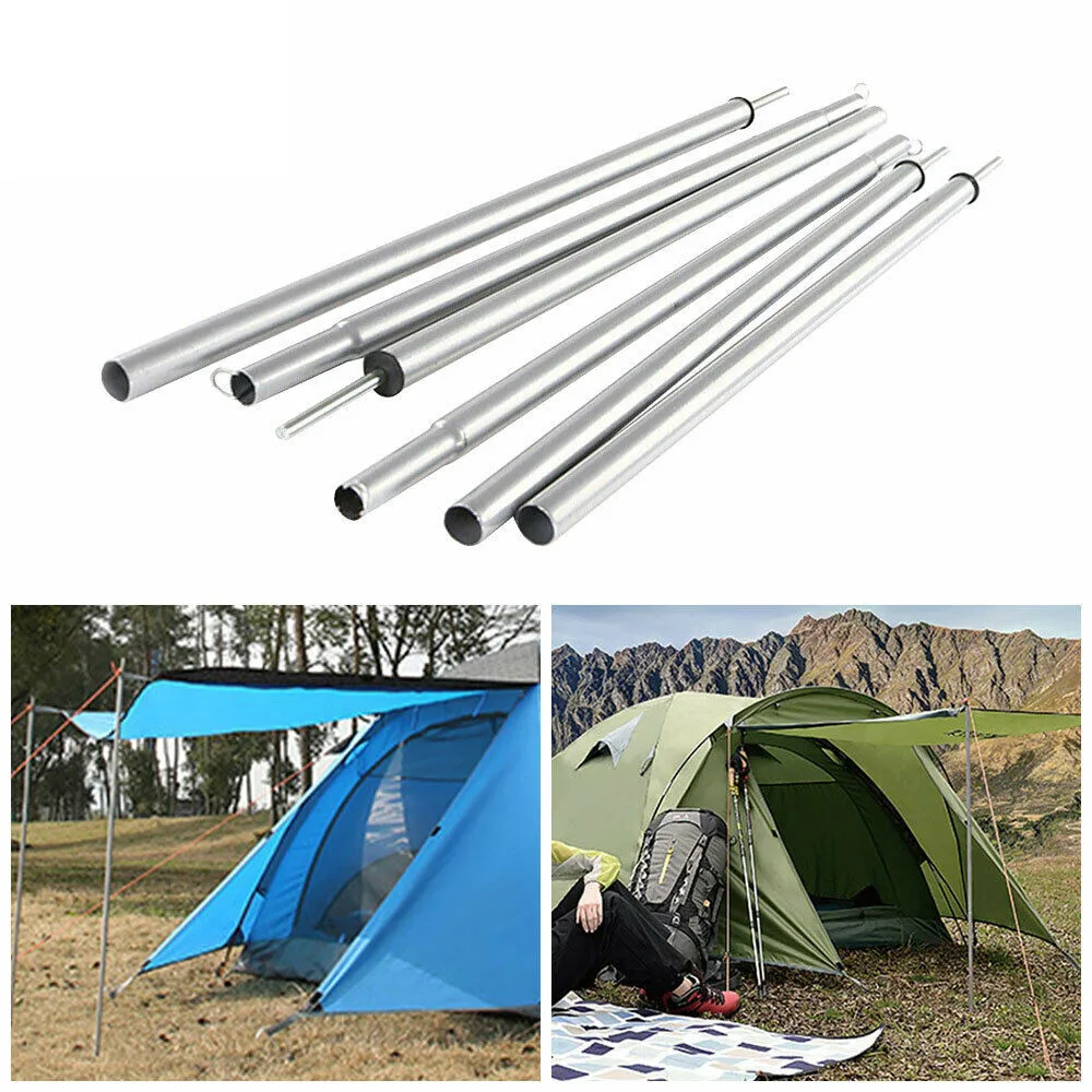 

2 Pcs Tent Poles Universal Iron Adjustable Outdoor Camping Tarp Telescoping Tent Pole 115cm Camping Tents Accessory Equipment