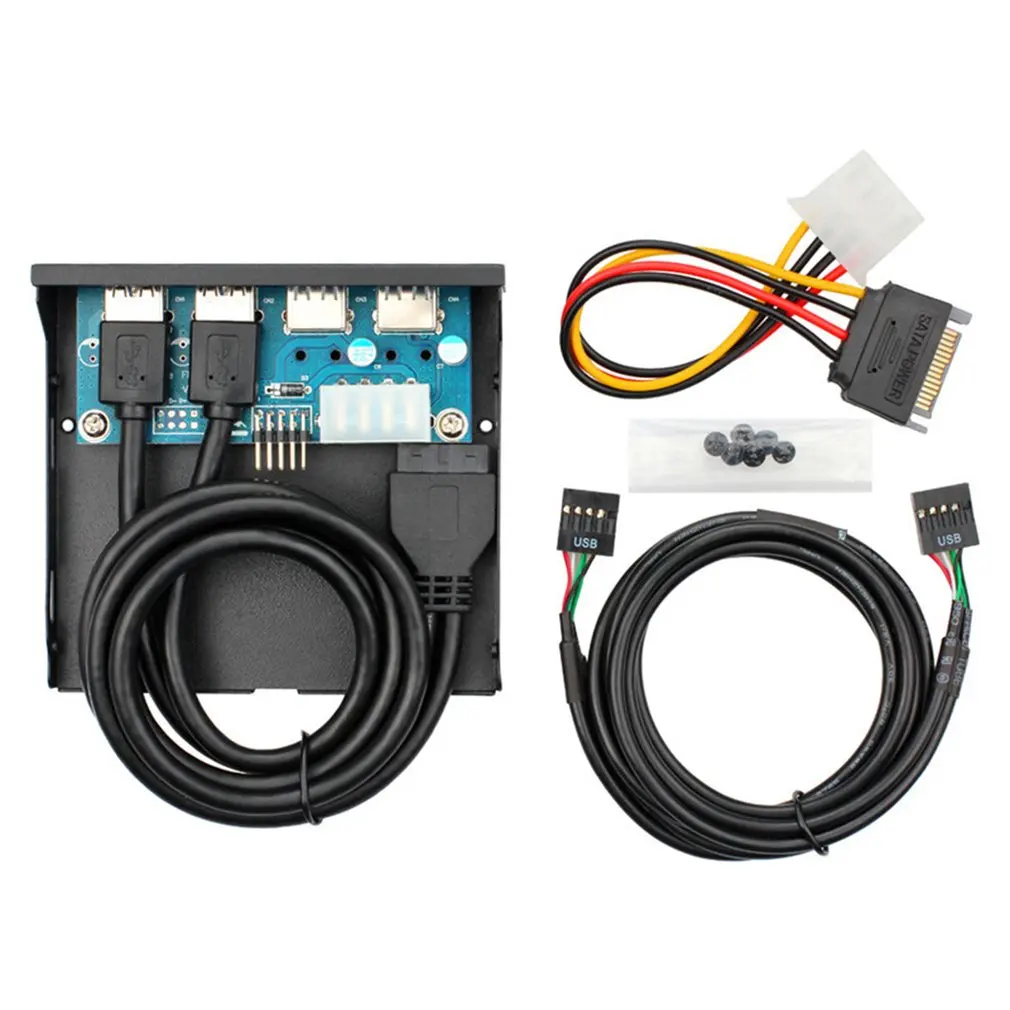 

Front Panel USB 3.0 USB 2.0 Hub 4 Ports 3.5 Inches Floppy Disk Bay Metal USB Hub With 2 USB 3.0 Ports 24+28AWG