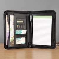travel business document bag briefcase a5 padfolio file folder with zip zipper notepad writing pad pocket for documents ipad