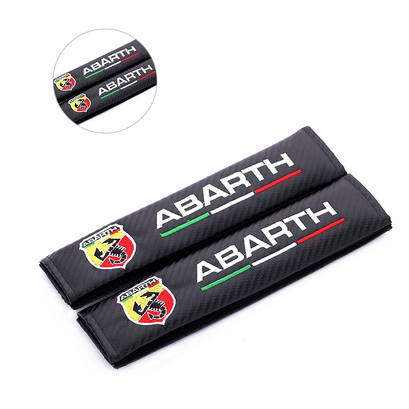 

Car Safety Seat Belts Padding Protective Shoulder Cover for Abarth Fiat 500 124 Spider 204A Punto Alfa Romeo Car Accessories