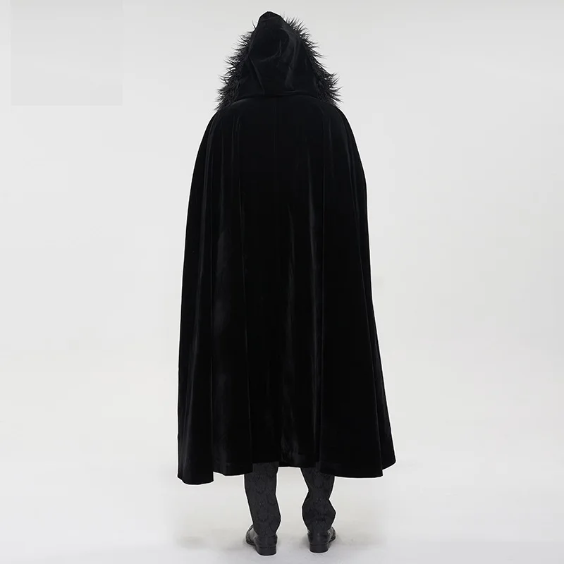 Женская длинная флисовая накидка Goth Black Cape на Хэллоуин осень/зиму плотный меховой
