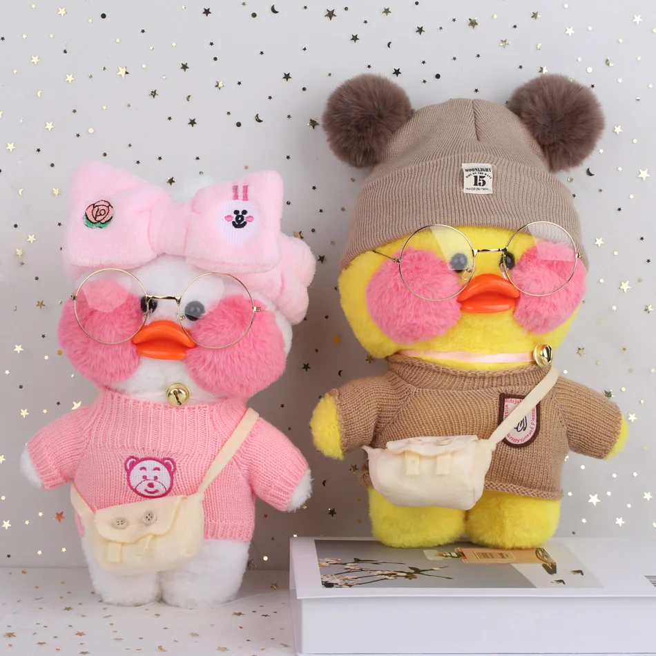 

30cm Cute LaLafanfan Coffee Yellow Duck Plush Toys Creative Stuffed Duck Soft Doll Animal Dolls Baby Toys Birthday Gift For Girl