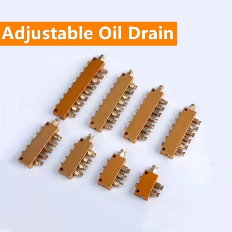 

1-12 Way lubrication valve Brass Adjustable Lube Oil Distributor Block Oil Separator Adjustable Oil Outlet Valve