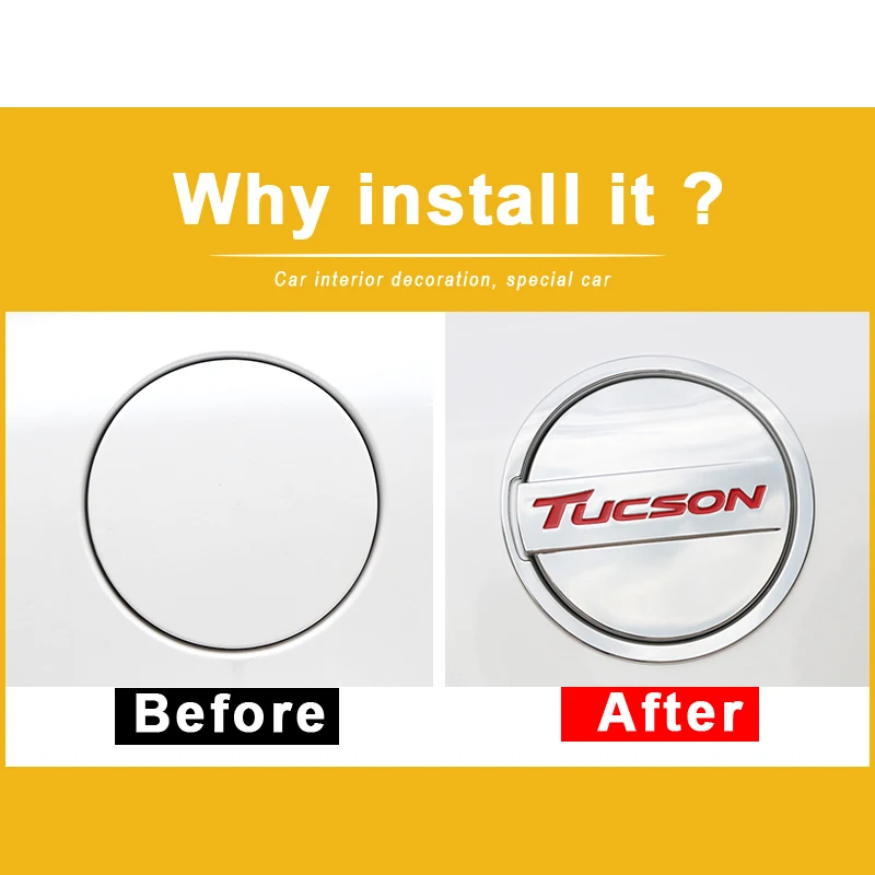 ABS Chrom Авто внешний масляный топливный бак крышка отделка стикер для Hyundai Tucson 2015 2016
