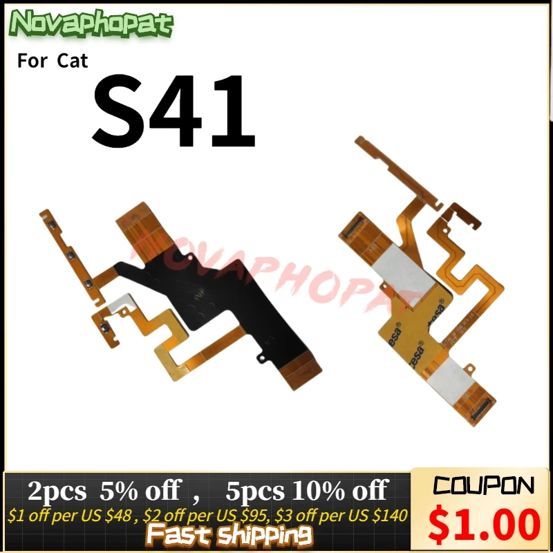 

Novaphopat Power Switch On Off Volume Up Down Ribbon For Caterpillar Cat S41 Power Button Key Control Flex Cable