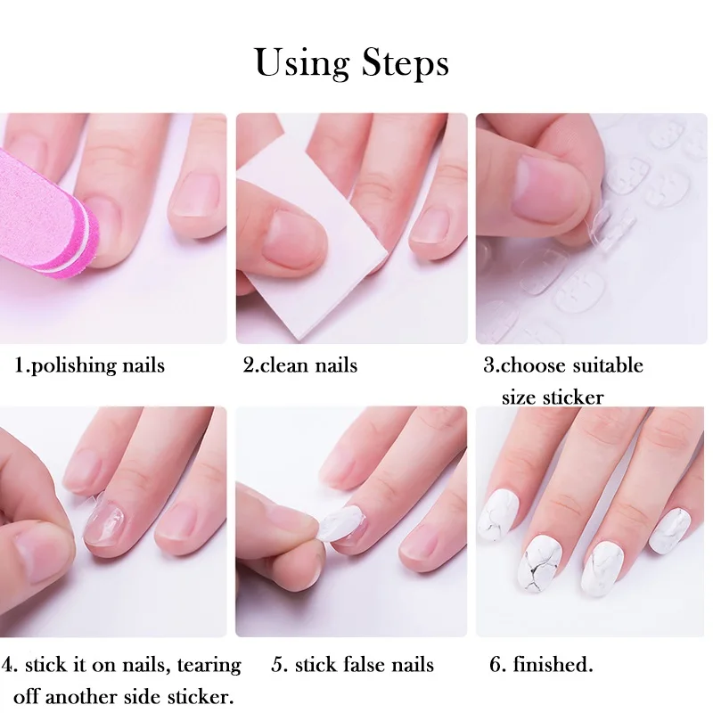 

5Sheet-10Sheet False Nails Sticker Transparent Double-Side Adhesive Tapes Stickers Press On Fake Nail Tips Extension Stick Tools