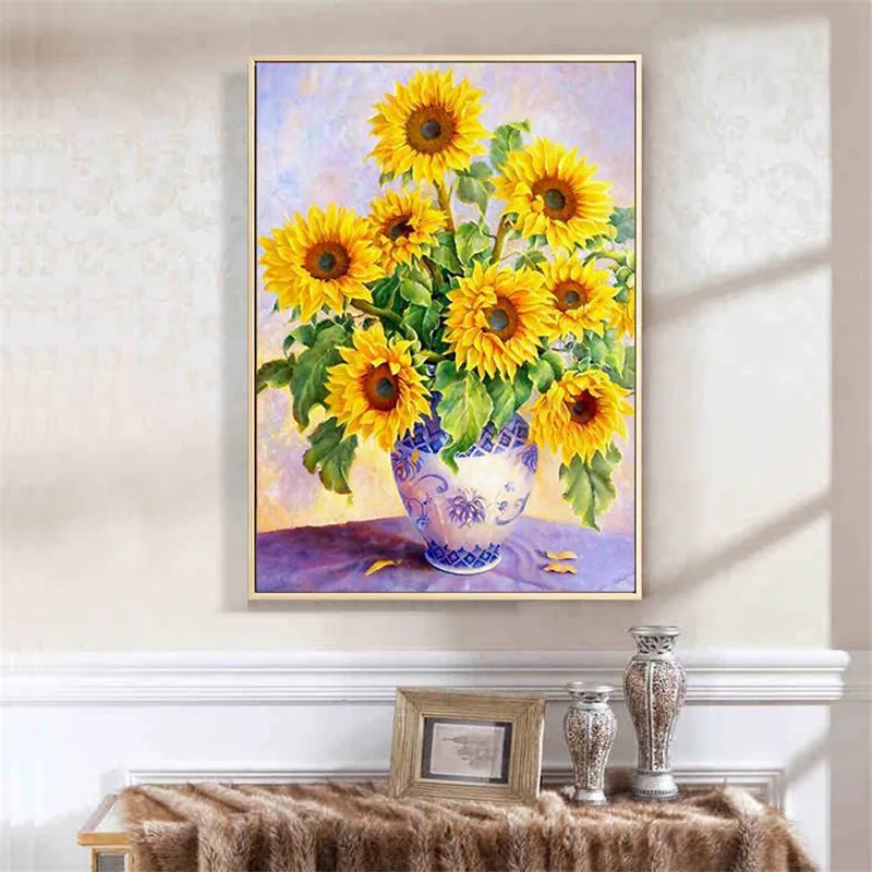 RAILONCH 5D DIY полная круглая Алмазная картина цветок букет вышивка Стразы мозаика