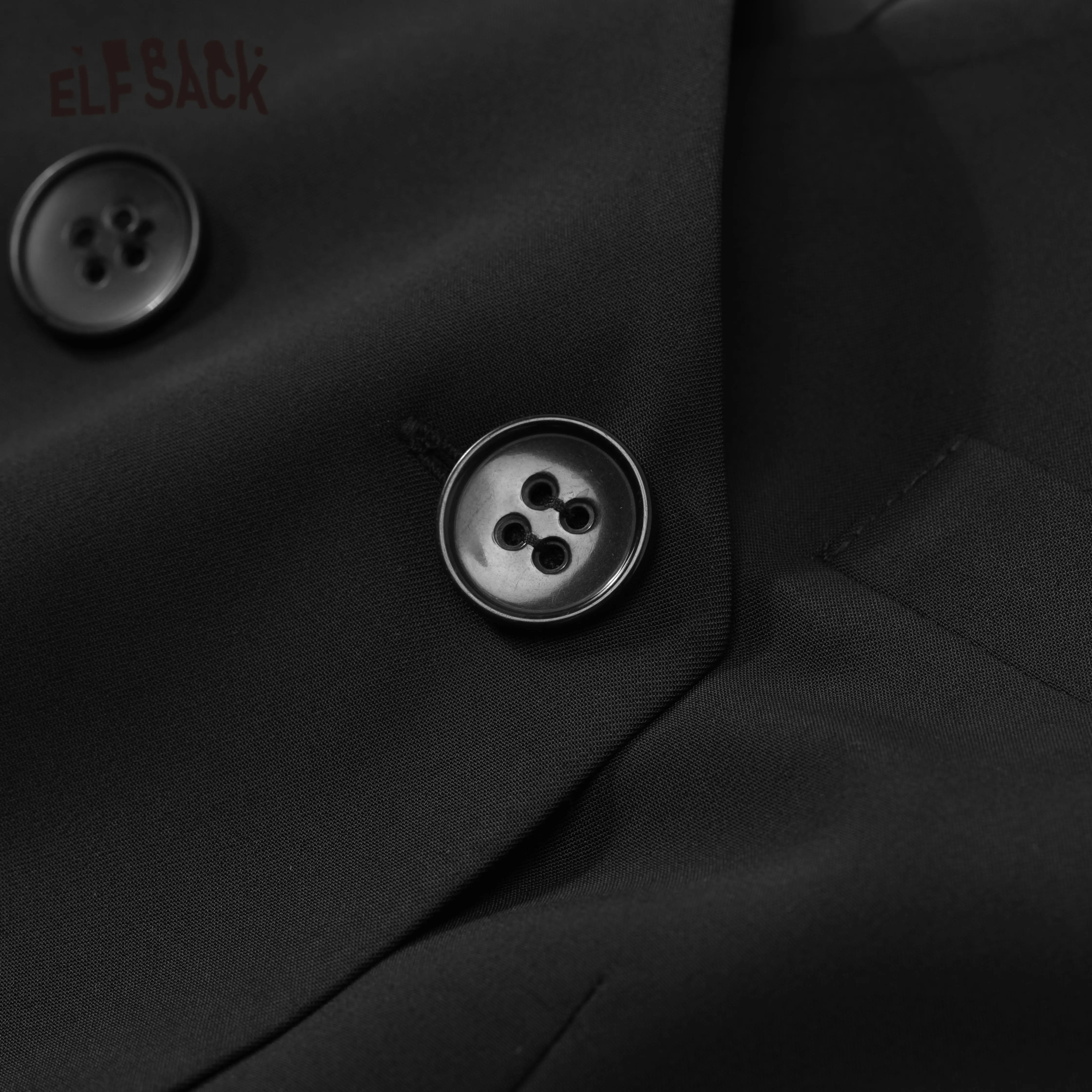 ELFSACK Black Solid JK Uniform Casual Women Feminism Matching Sets 2020 Summer ELF White Korean Ladies Preppy Two Piece Suits