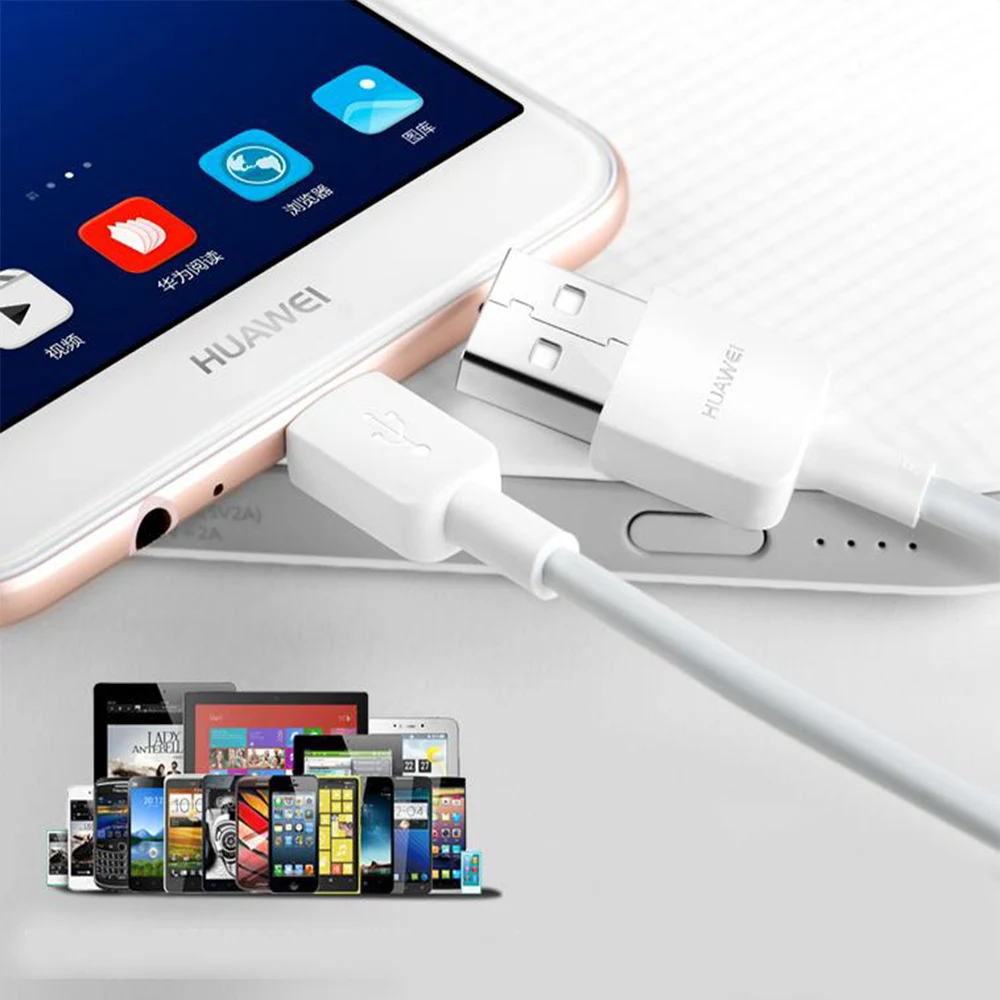 Кабель Micro USB для быстрой зарядки Huawei 2 А 100 см P7 P8/P9 Lite/P10 Lite Mate 7 8 S Honor 6X 7A 7C 5X 5A