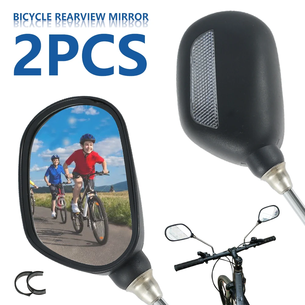 

1 Pair Bike Mirror Bicycle Rear View Mirror Handlebar Wide Angle Convex Cycling Safety Adjustable 360° Rotatable Mirror Tools