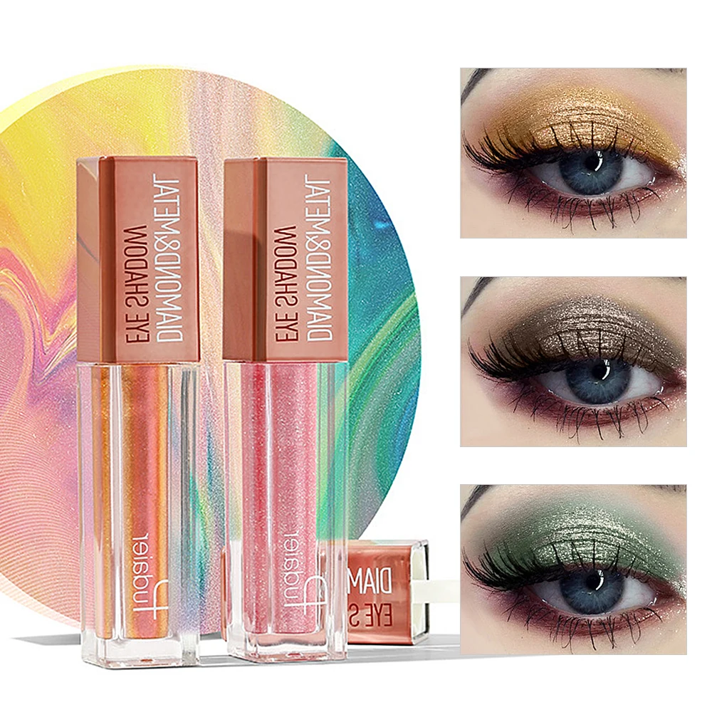 12 цветов блестящие жидкие тени для век мерцающие металлы цветные пигменты