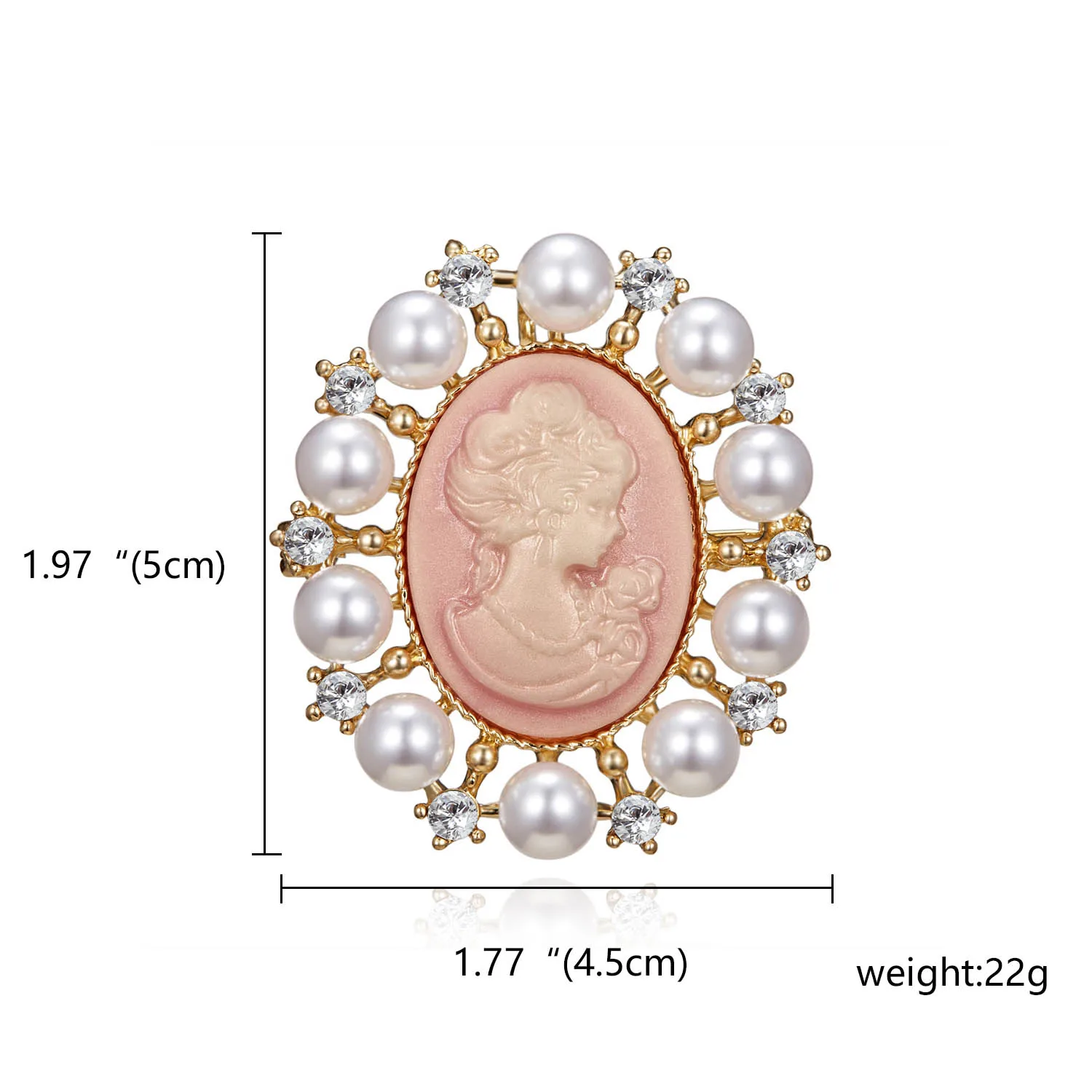 Pink Rinhoo Винтажная брошь с кристаллами королевы булавки для женщин Готический стиль Голова Статуя Камея Брошь овальная элегантная булавка лакированная брошь, украшение - Окраска металла: Pink