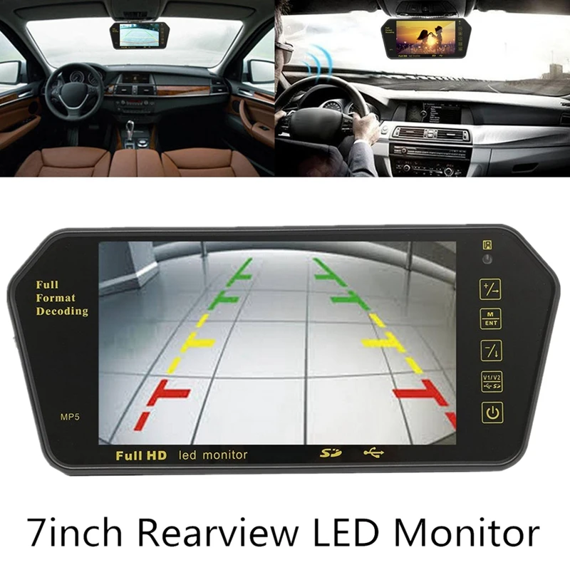 7 Inch Car TFT LCD Color Mirror MP5 Player Viedo Stereo Rear View Monitor Display | Автомобили и мотоциклы