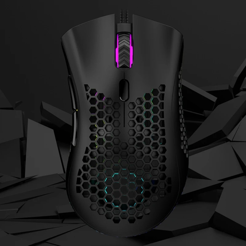 

7200DPI 6 Key Light Weight Hollowed Shell RGB Gaming Mouse E-sports Mice for FPS