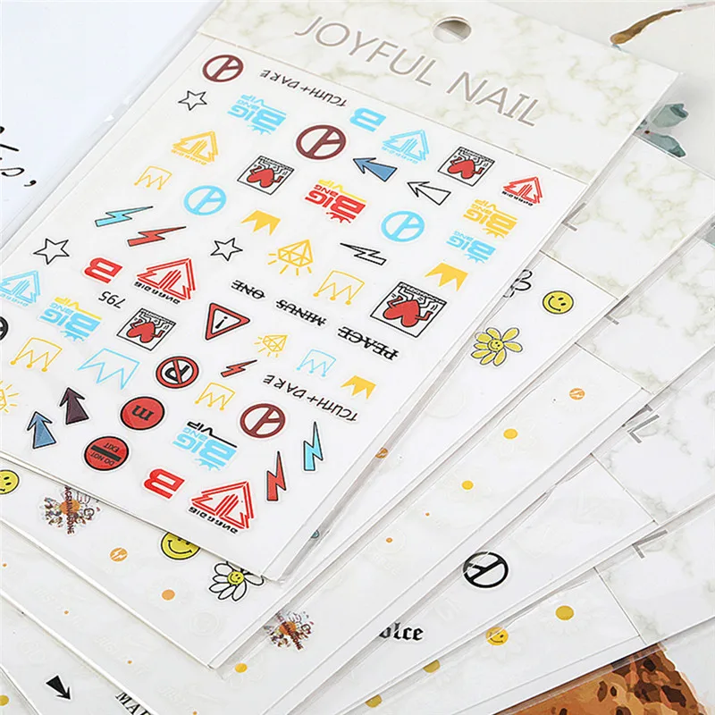 1 шт. 5 видов конструкций наклейки для ногтей с цветочным рисунком|Стикеры и