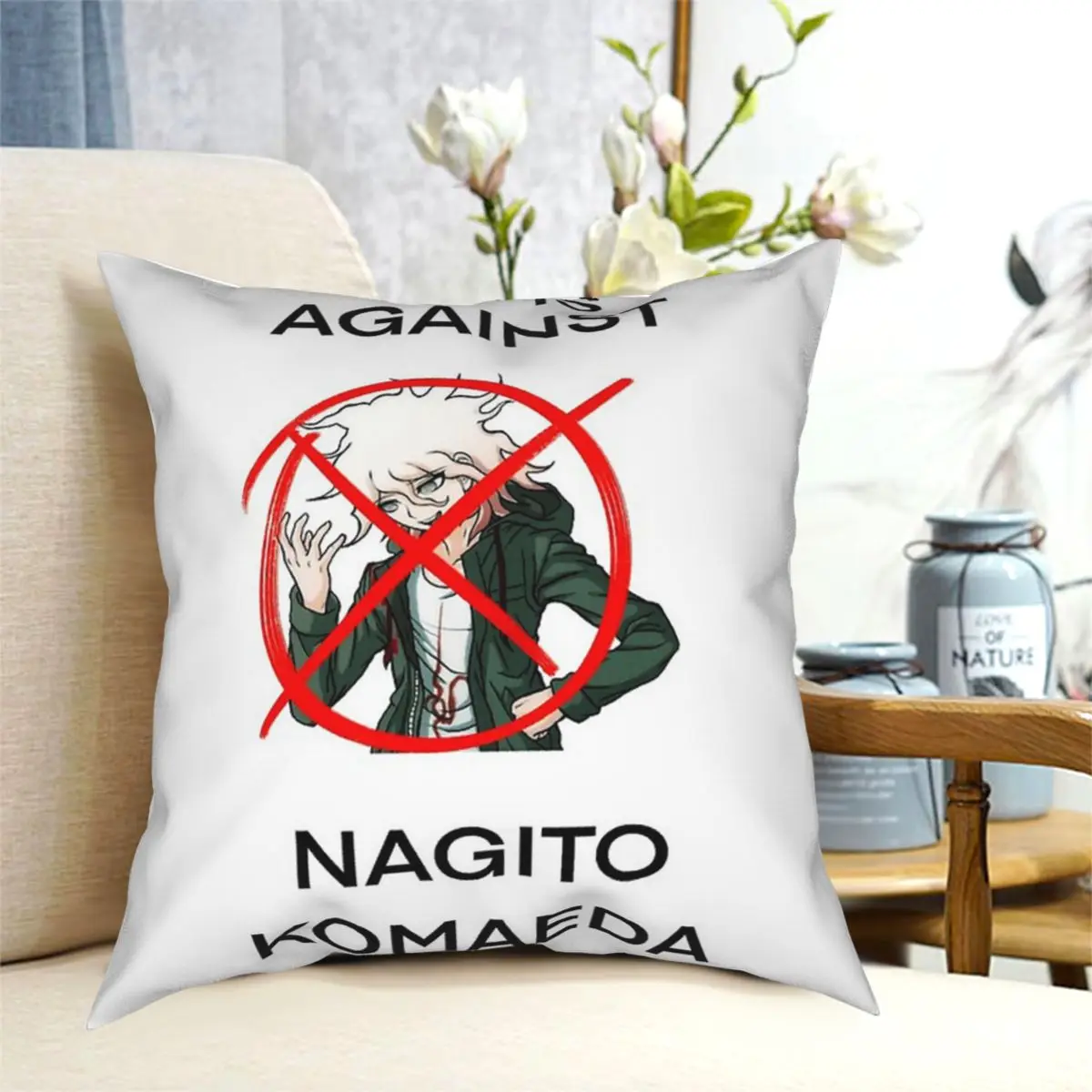 

Moms Against Nagito Komaeda Cushions for Sofa Custom Cushion Covers Decorative Throw Pillows Cover floor pillow for sofa home