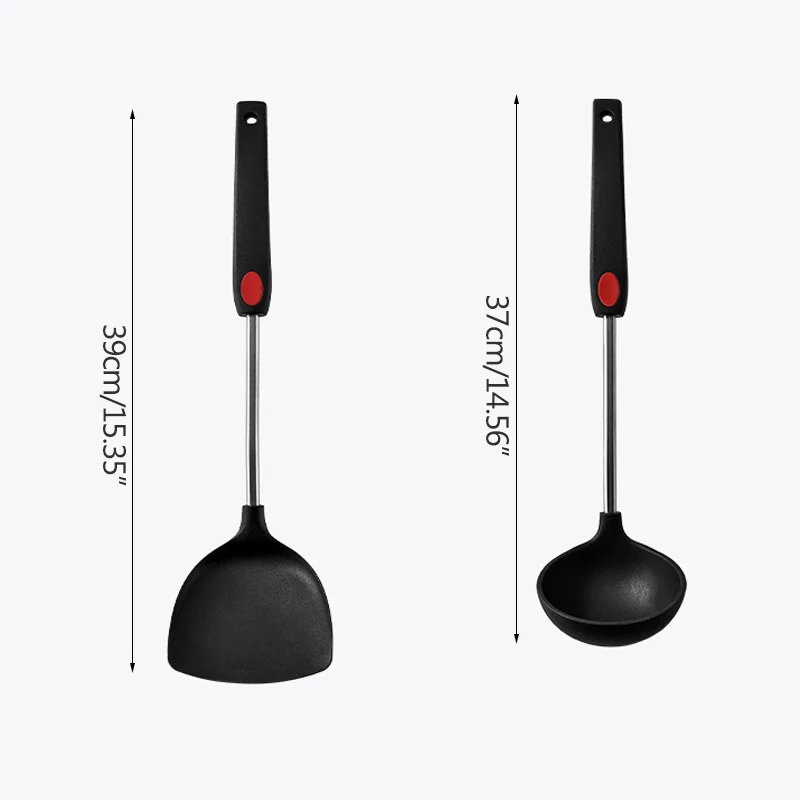 

Spatula Spatula Spoon Kitchen Supplies 304 Silicone Handle Spatula Soup Spoon Silicone Shovel Spoon Set Non-Stick Special Tool