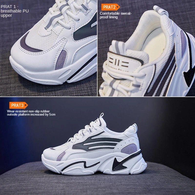 

Spring Autumn Sneakers 2021 New Vulcanize Shoes Woman Sports Breathable Dad Casual Sneakers Zapatillas Mujer Zapatos