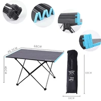 outdoor camping table aluminum alloy folding table portable picnic fishing beer table light rainproof foldable 68 46 5 40cm