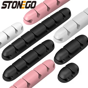 usb cable organizer wire winder silicone tie fixer wire management organizador cord clip office desktop phone cables holder free global shipping