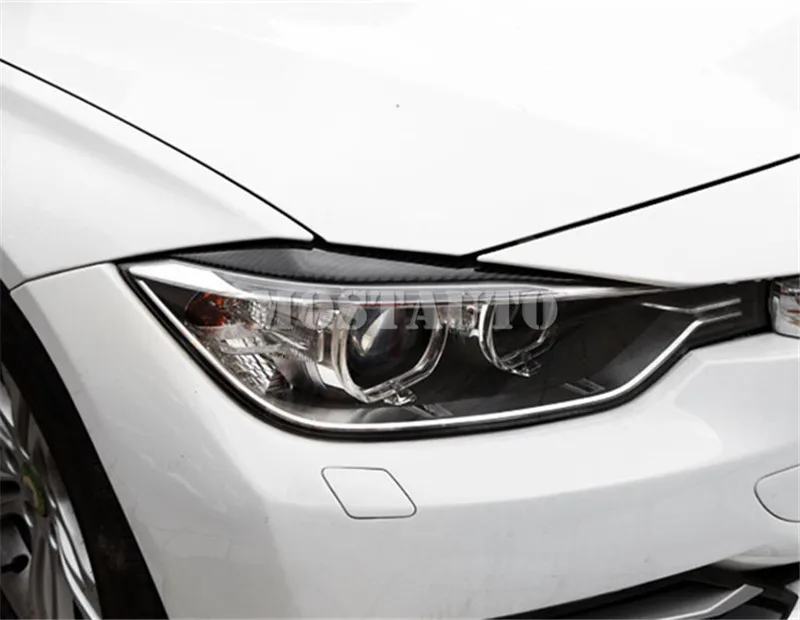 2 шт. накладки на передние фары из углеродного волокна для BMW 3 Series F30 F31 2013