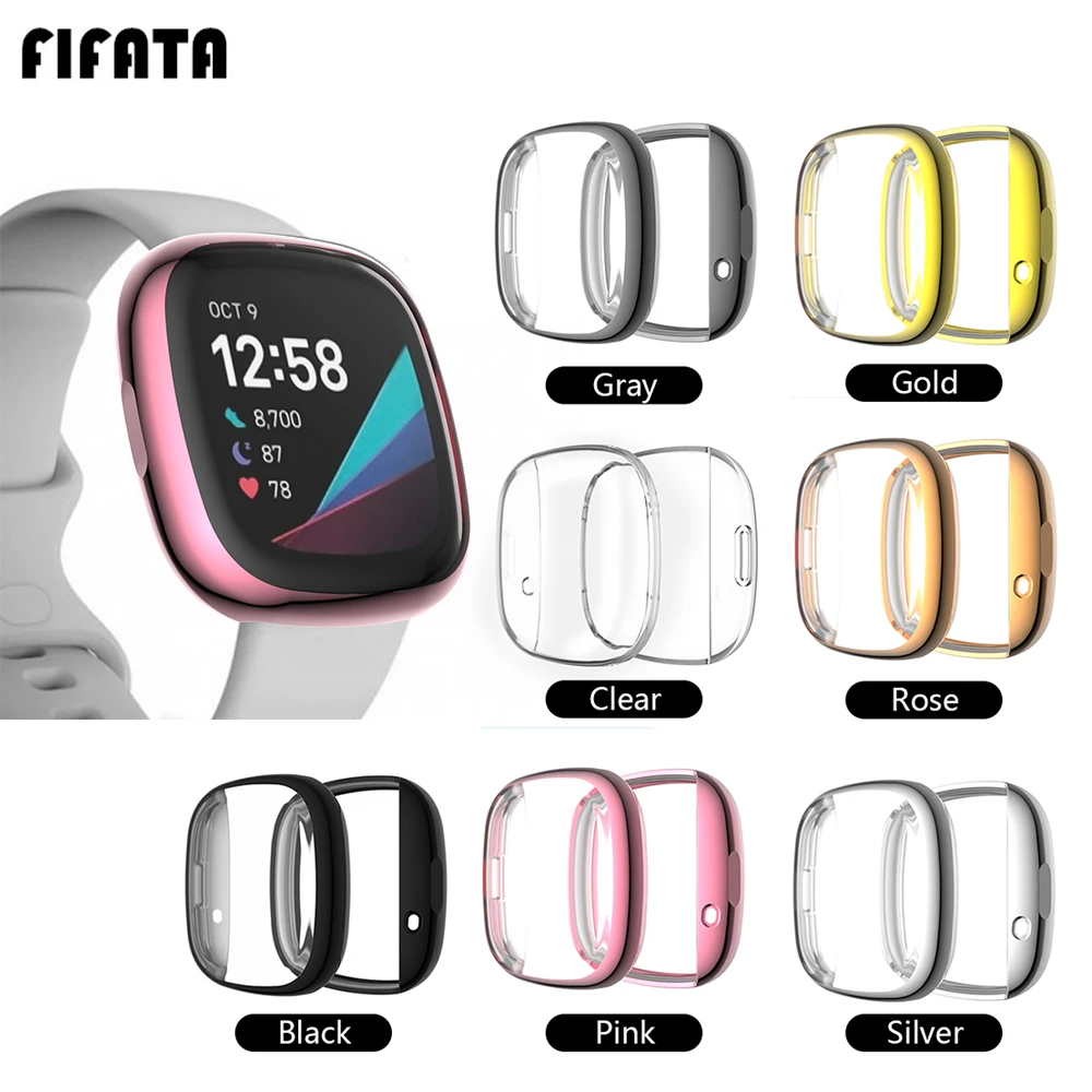 

Новинка 2020 года! ТПУ защитный чехол из силикона с полпосылка тием для Fitbit Versa 3/Fitbit Sense чехол для смарт часов