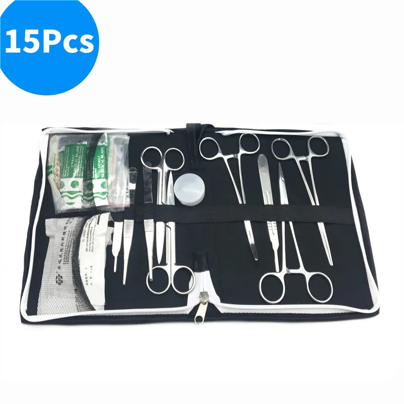 15Pcs Per set Science Aids training Surgical instrument tool kit/surgical suture package kits set for student - Цвет: 15Pcs Per set
