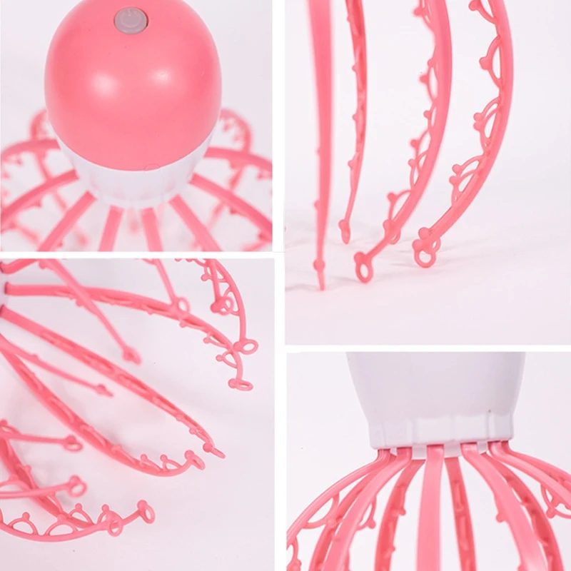 

Portable Handheld Electric Scalp Head Massager 12 Claws 84 Nodes Cute Octopus Shape Stress Relief Muscle Relaxing