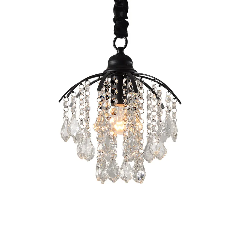 

Hot American Crystal Chandelier Balcony Small Chandelier Corridor Porch Cloakroom Creative Restaurant Modern LED Bulbs E27 Iron