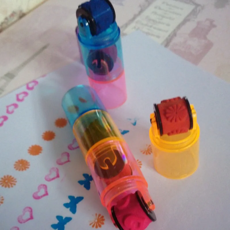 Пластиковый мини чернильный штамп роликовая печать для дневника Веселая детская