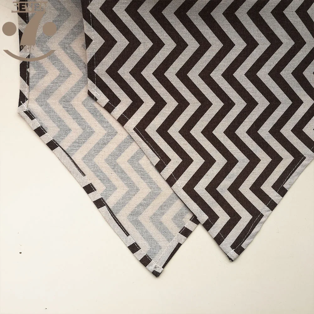 Home Decorative Japanese Style Geometric Coffee Table Runner 33x90cm Cotton Linen |