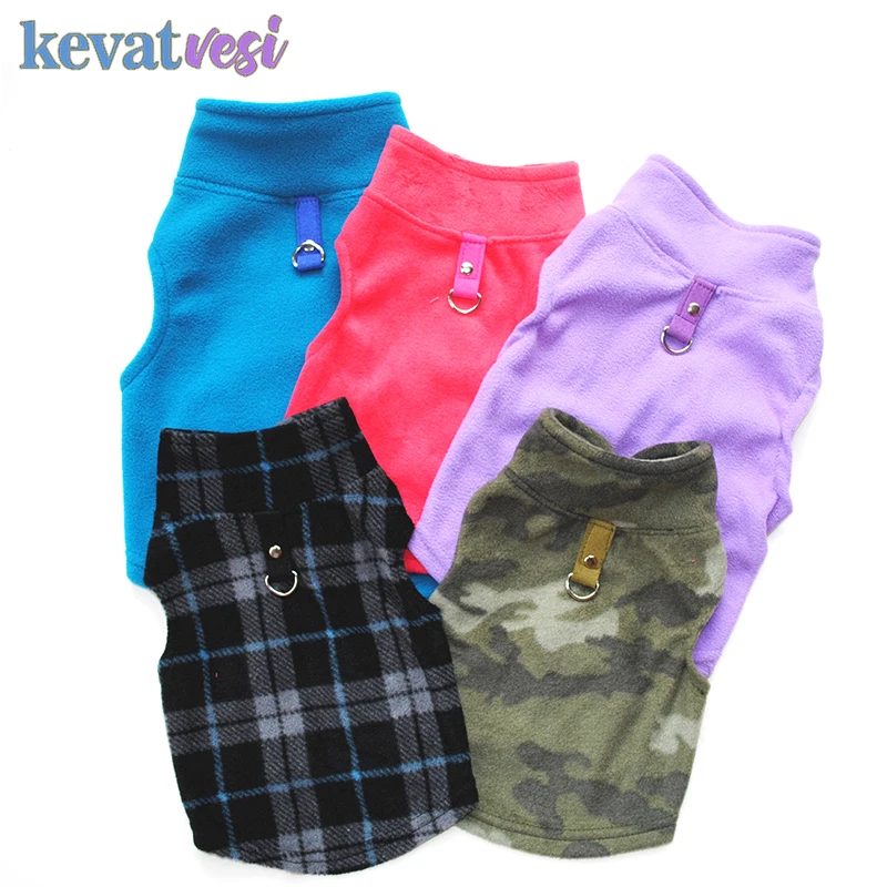 

Dog Clothes Soft Fleece Candy Color Puppy Coat Colorful Grid Sweater With Traction Deduction Small Medium Dogs Casual Clothing