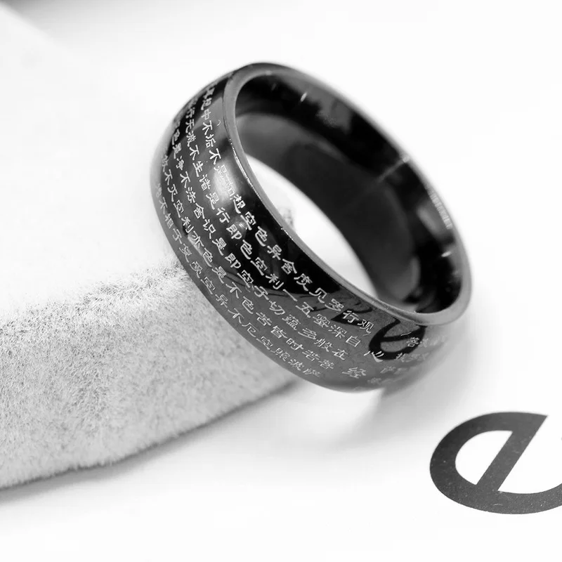 Будда Писания мужчины праджна парамита нержавеющая сталь унисекс кольцо на