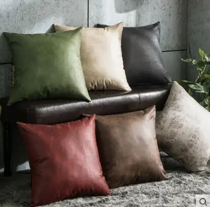 

American retro leather cushion cover sofa pillowcase Nordic style pillowcase