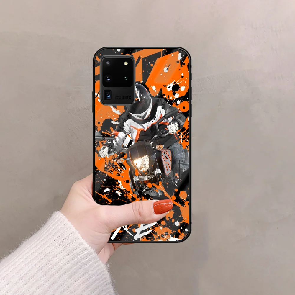

Motorcycle Moto Phone Tempered Glass Case Cover For Samsung Galaxy S Note 8 9 10 20 21 FE E Plus Uitra Bumper Trend