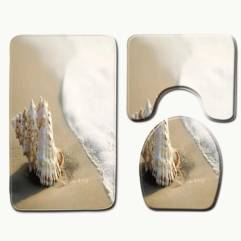 Zeegle коврик для ванной и душа с рисунком природного пейзажа крышка туалета