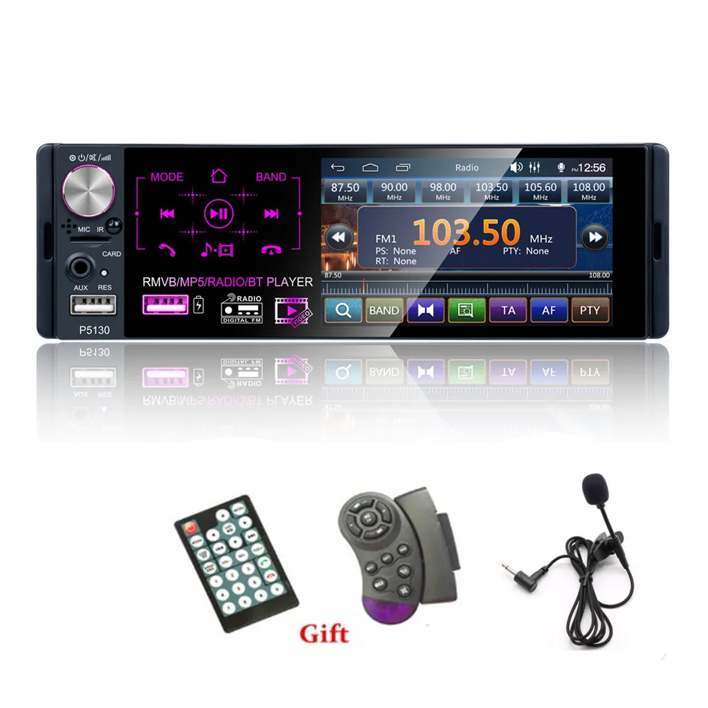 Player with Micphone LTBFM 4," сенсорный экран Автомагнитола 1din Автомагнитола автомобильный стерео Мультимедиа MP5 плеер Bluetooth RDS двойной USB видео плеер Micphone - Цвет: Player with Micphone
