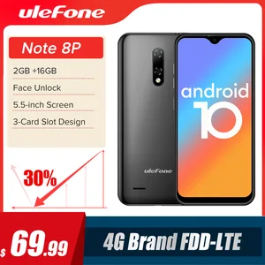 ulefone note 8p smartphone android 10 4g celular phone waterdrop screen quad core 2gb16gb 5 5 inch 8mp camera free global shipping