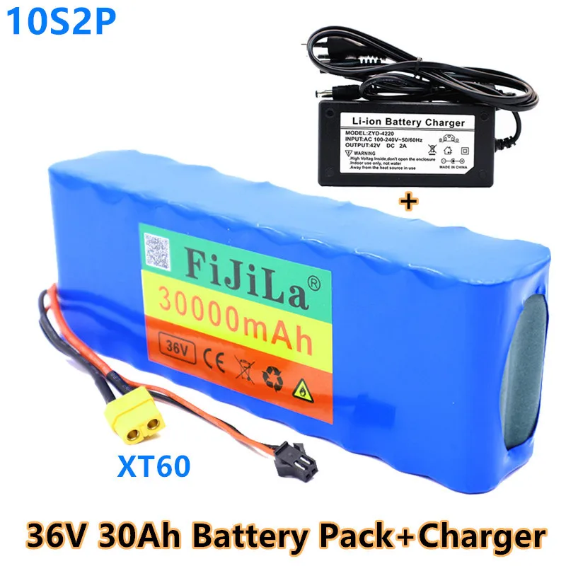 

100% новый 36 В 30Ah10S2P 18650 перезаряжаемый аккумулятор 30000 мАч, модифицированные велосипеды, Электромобиль 42 в Защитная печатная плата + зарядное ...