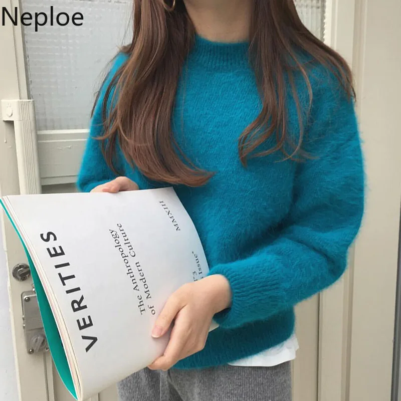 Шикарный Свободный пуловер Neploe с имитацией воды свитер Женская однотонная