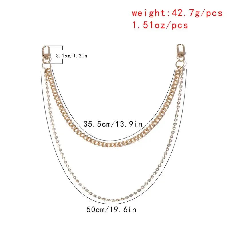 Брелок для ключей в стиле панк байкера джинсов брюк многослойный широкий пояс