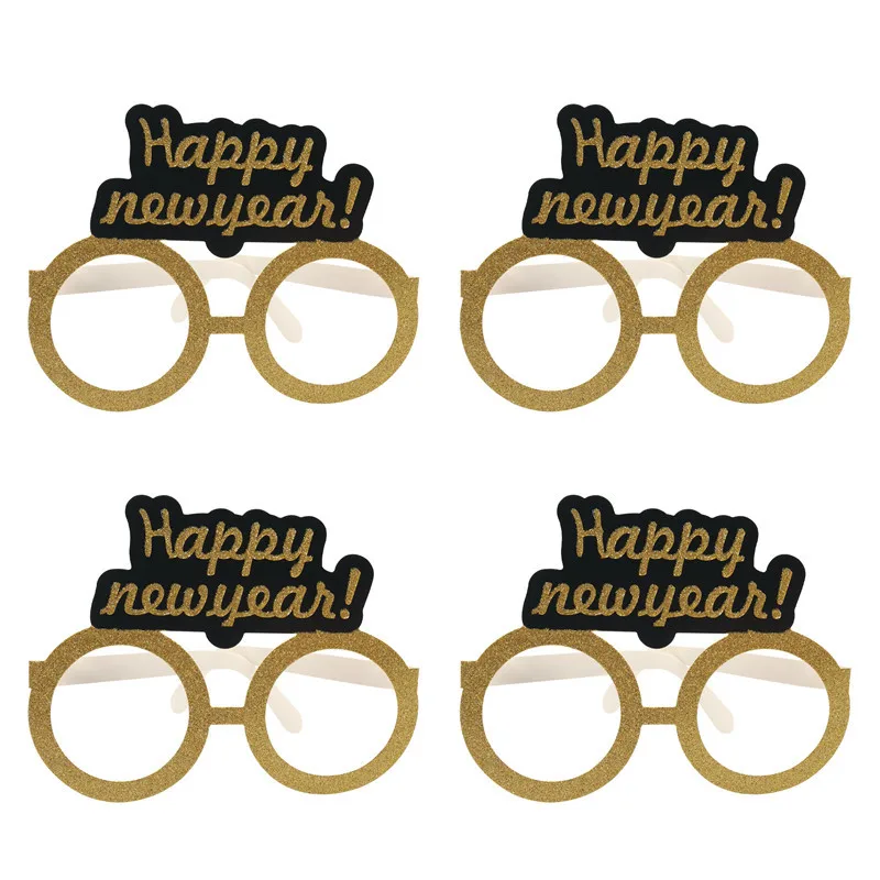 

5Pcs Happy New Year Paper Glasses Celebration New Year Party Festival Eyeglasses Frame Photo Props Kids Adult Home Decor Supplie