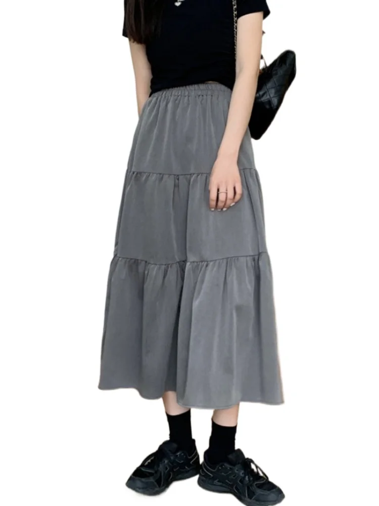 Юбка женская трапециевидная с завышенной талией тонкая многослойная юбка торт в